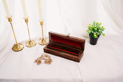 Personalized Travel Jewelry Box Custom Name Wood Necklace Box for Her Wedding Necklace Box 7th 9th 14th Anniversary Gift