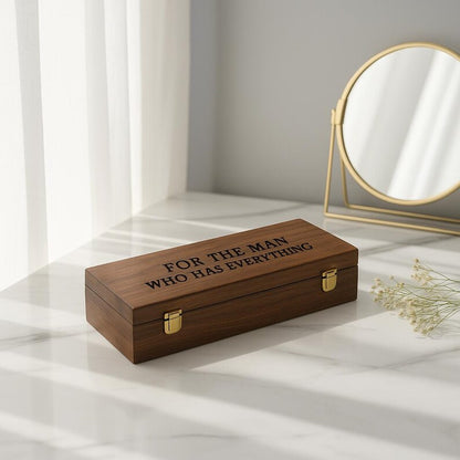 Personalized Wood Watch Box, Engraved Travel Jewelry Case, Gift for Him