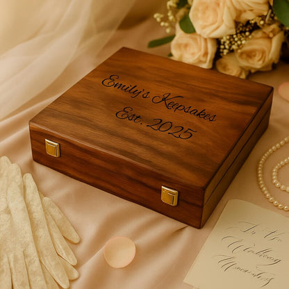Custom Personalized Wooden Keepsake box - Valentines Gift for Him, Her, Boyfriend Girlfriend, Couple, Men, Wedding Engagement Card Wood box