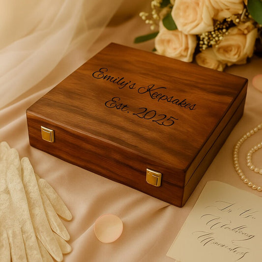 Custom Personalized Wooden Keepsake box - Valentines Gift for Him, Her, Boyfriend Girlfriend, Couple, Men, Wedding Engagement Card Wood box