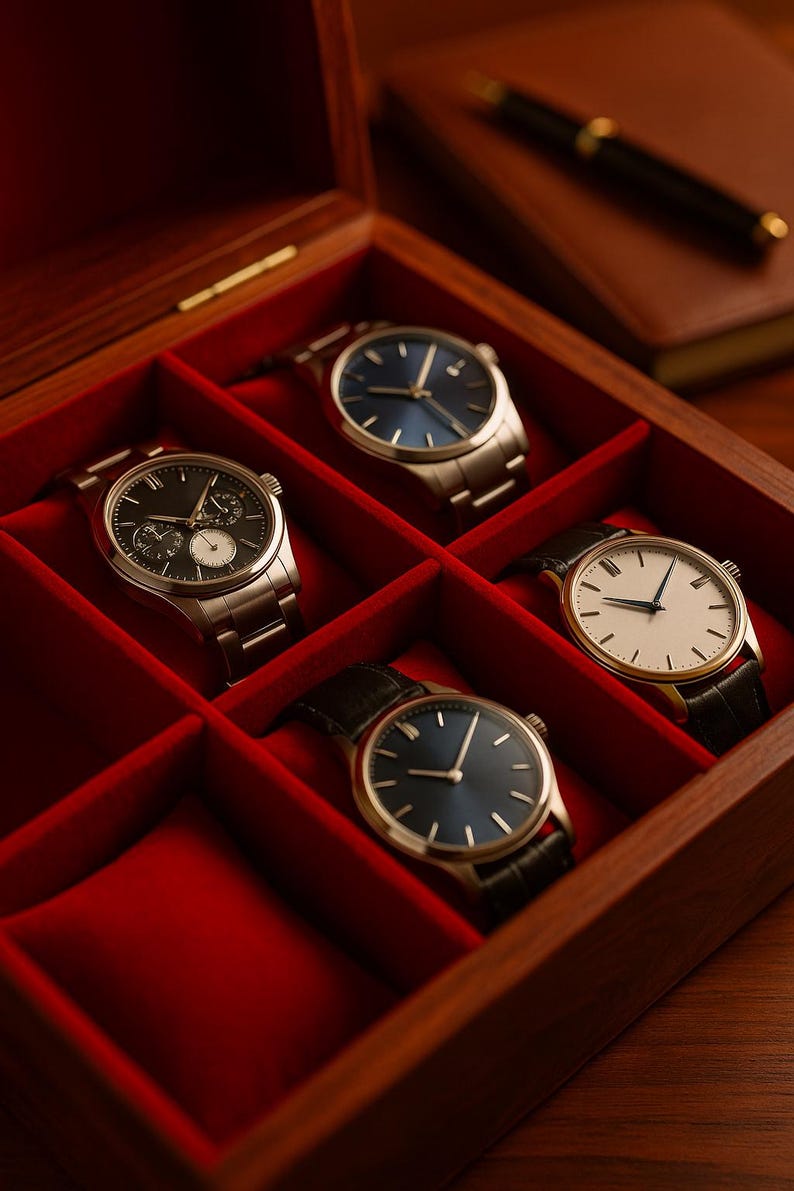 Personalized Watch Box For Men 10 Divider Slots Engraved Wooden Jewelry Display Organizer with Quotes Custom Name Valentines Gift For Him