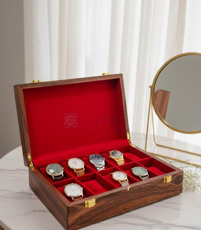 Personalized Watch Box For Men 10 Divider Slots Engraved Wooden Jewelry Display Organizer with Quotes Custom Name Valentines Gift For Him
