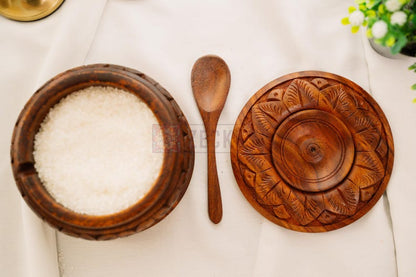 Wooden Salt Container Handmade Sugar Bowl with Lid and Spoon Sugar Salt Spice Organizer Jar Cooking Accessory Gift for Mother