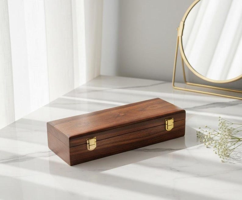 Solid Wood Watch Box Custom Watch Display Case: Personalize Jewelry Organizer for Men & Women