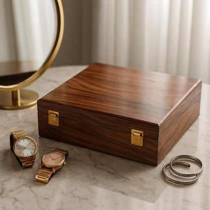 Personalized Watch Box Men 15 Slot Wooden Organizer Gift Dad Husband Son Anniversary Accessory Case