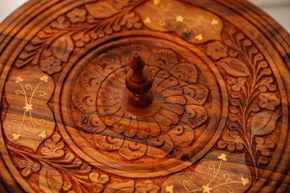 Handcrafted Wooden Roti Box & Hotpot | Traditional Indian Pakistani Roti Warmer | Heat-Retaining Wooden Food Storage Container