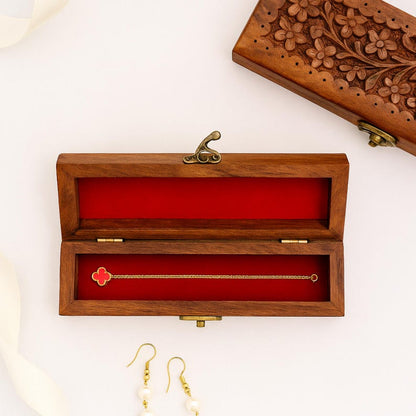 Personalized Travel Jewelry Box Custom Name Wood Necklace Box for Her Wedding Necklace Box 7th 9th 14th Anniversary Gift