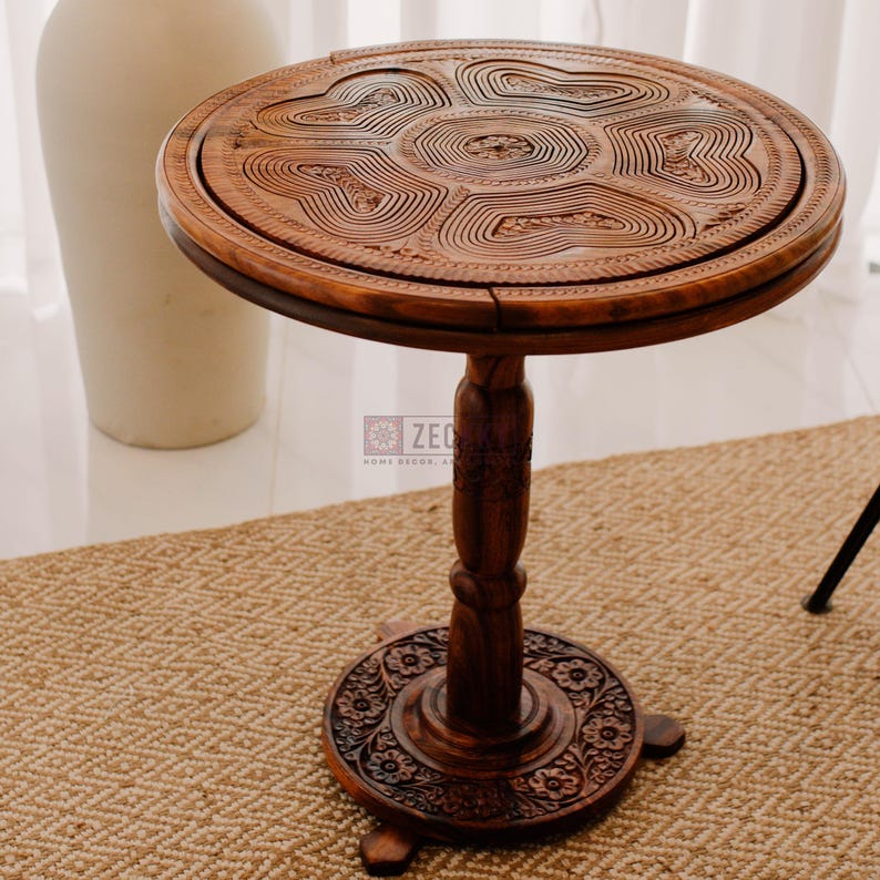 Handcrafted Wooden Wine Picnic Table – Boho Patio Serving Tray