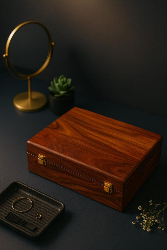 Custom Engraved Wooden Watch Case – 10 Slot Vintage Jewelry Organizer, Gift for Men, Husband, Dad & Groomsmen