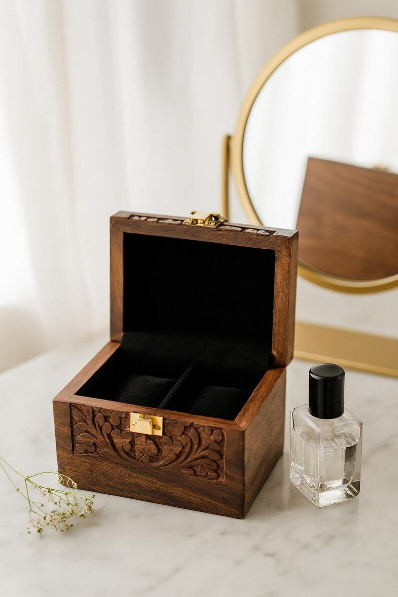 Engraved Watch Storage Box with Dual Slots Velvet Lined & Secure Metal Lock Wedding Anniversary Gift for Him