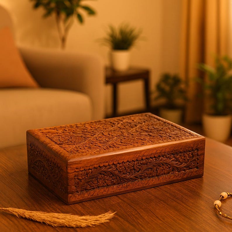 SECRET LOCK BOX - Hidden Compartment Secret Opening Puzzle Box Wood, Handmade Hidden Lock Jewelry Box, Vintage Jewelry Organizer