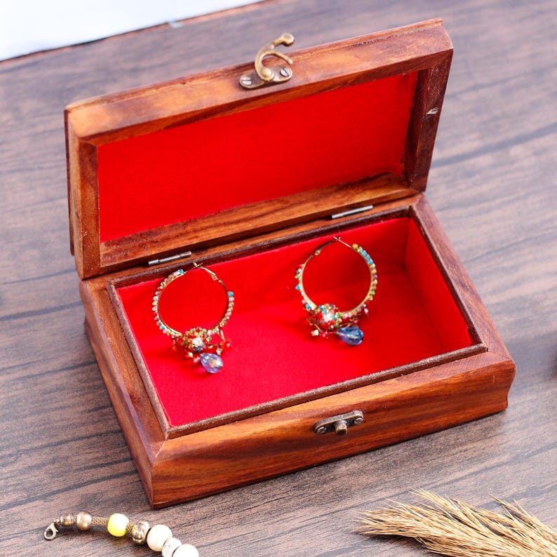 Horse Jewelry Box Hand Carved Wood Horse Decor Jewellery Organizer Wooden Animal Carvings Decoration Unique Christmas Gifts